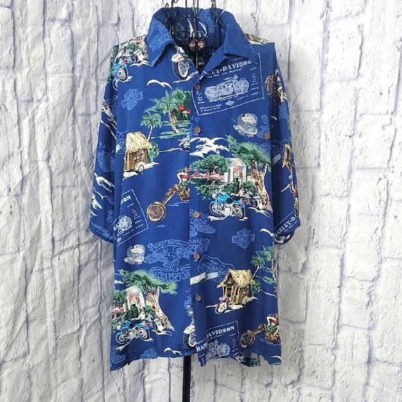 Harley-Davidson Other - Harley-Davidson Blue Casual Button Down Shirt